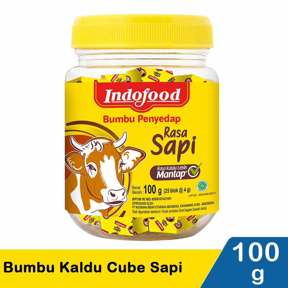 Indofood BROTH SEASONING BLOCK JAR 100gr BEEF CHICKEN FLAVOR CUBE BLOCK ...