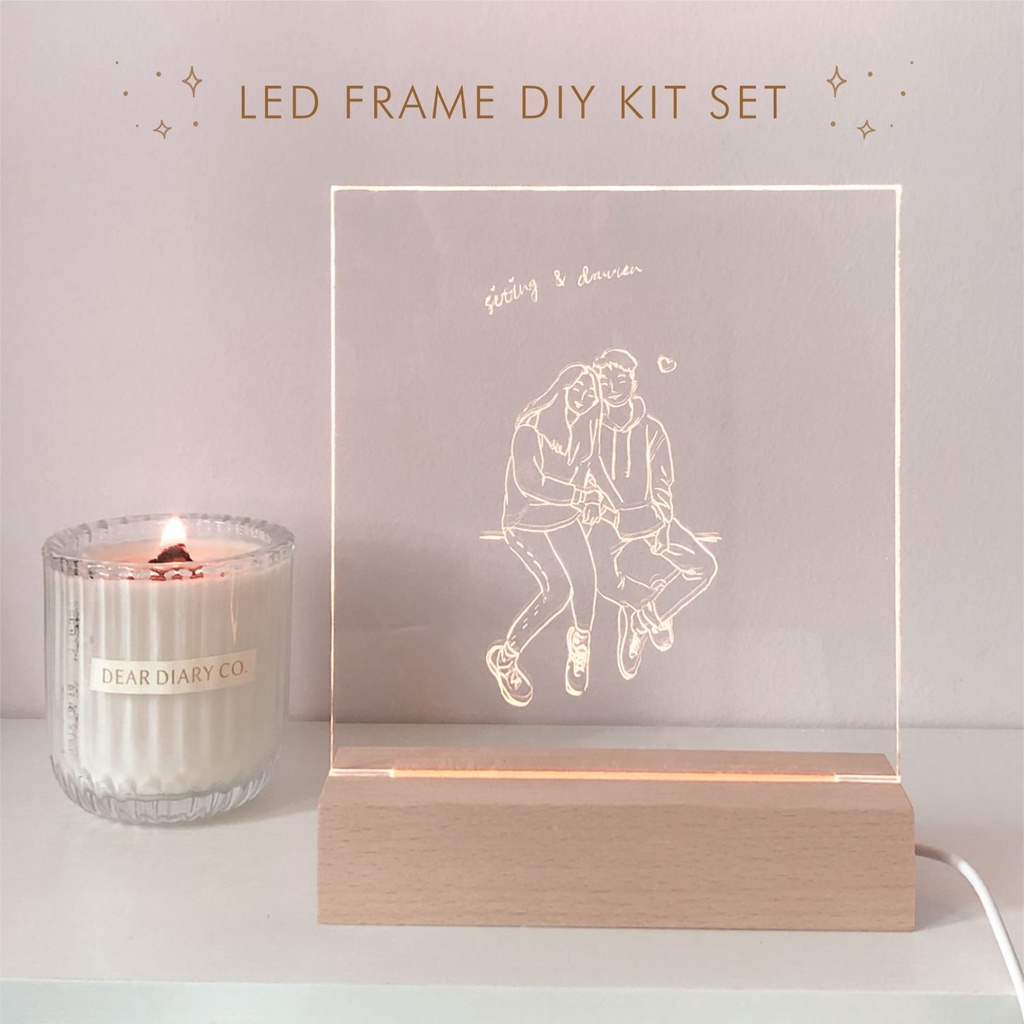 LED Acrylic Frame DIY Kit Set (Valentine's Couple Gift 2023 Girlfriend ...