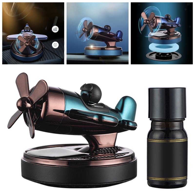 Car Air Freshener Helicopter Solar Powered Plane Fragrance Diffuser ...
