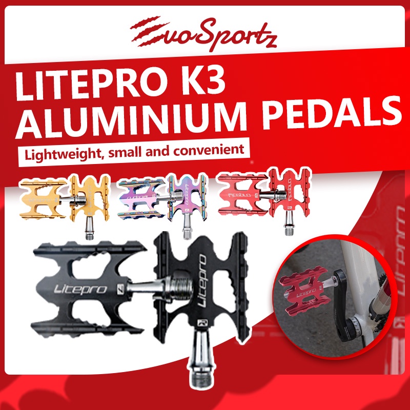 Litepro K3 Aluminium Pedals Folding Bike Lightweight Small Pedal