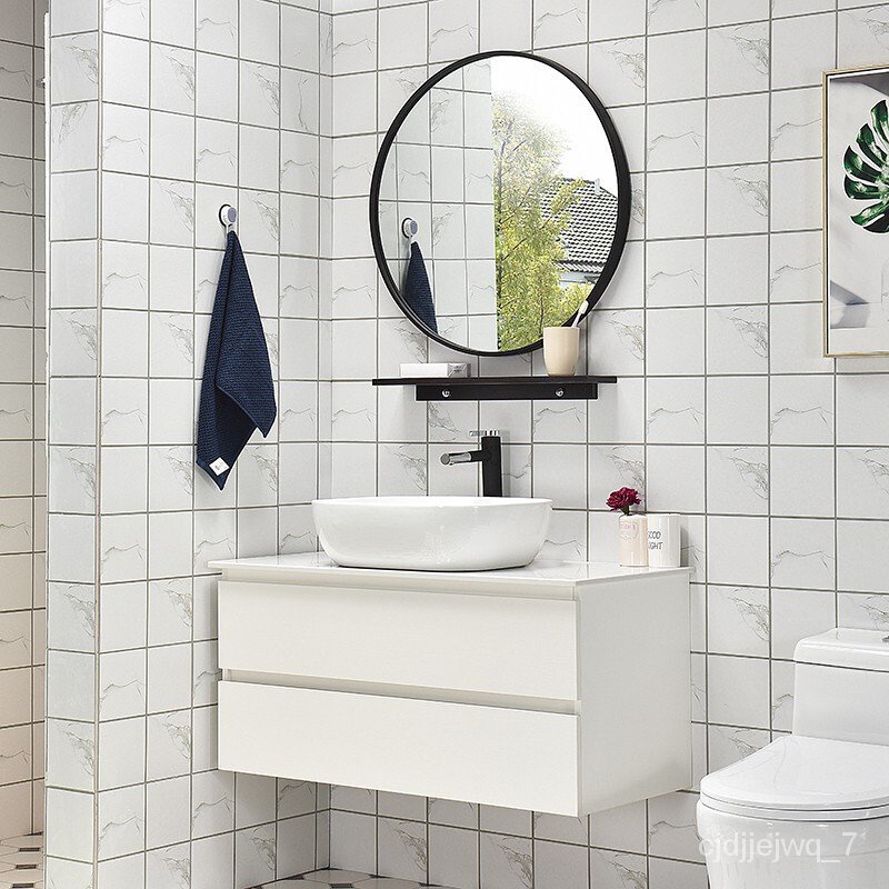 ！Bathroom Mirror BinlangBENLOSimple Modern Solid Wood Bathroom