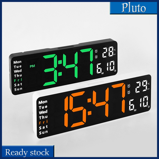 NEW 13-inch Led Digital Alarm Clock Time Date Temperature Week Display ...