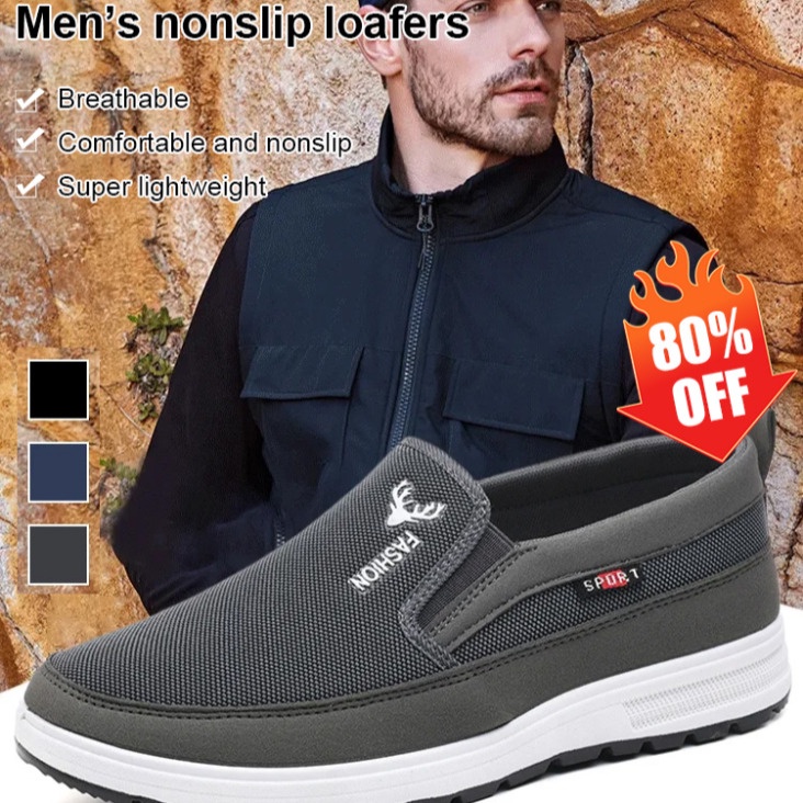 Mens black store slip on sneakers