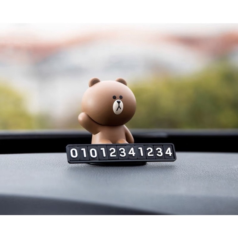 [Ready Stock] Line friends Brown Phone Number Plate Display Shopee