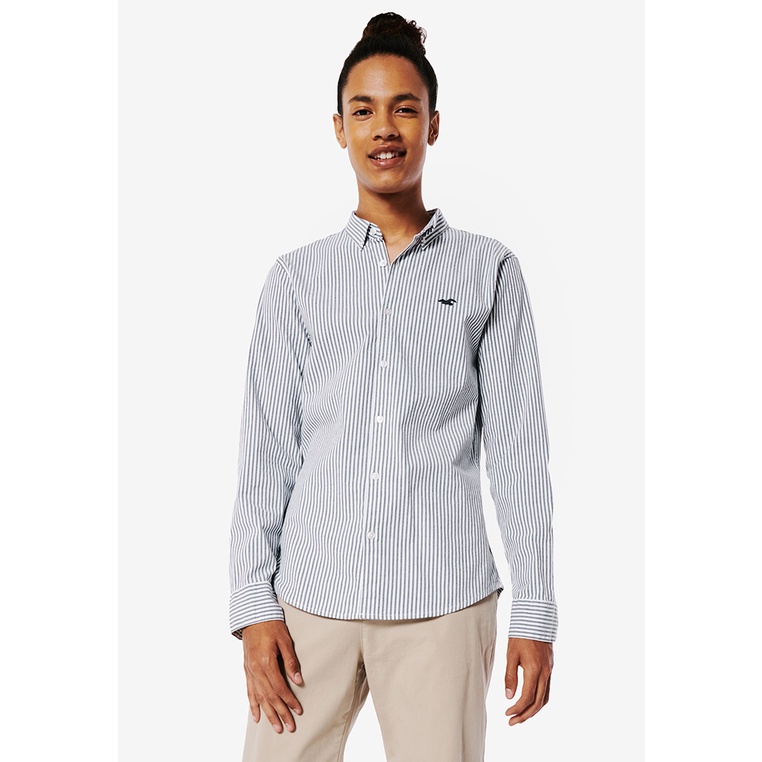 Stretch oxford muscle deals fit shirt hollister