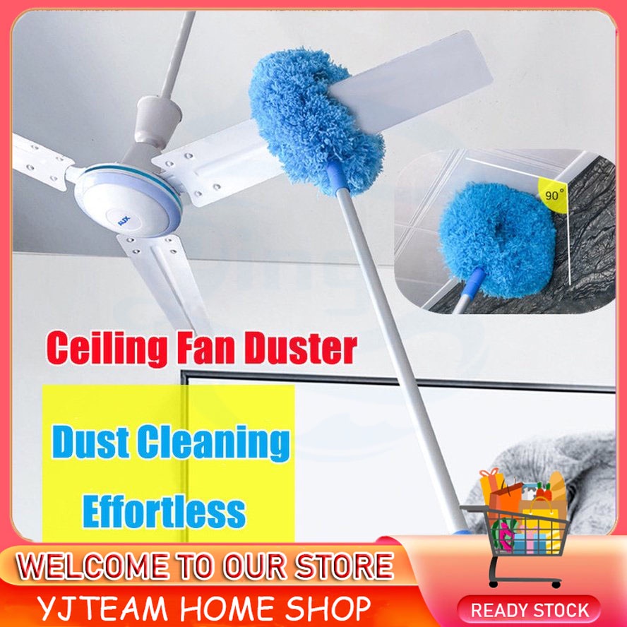 ??Ready Stock?? Ceiling Fan Duster Home Save Strength Adjustable Telescopic Removable Washable Super Cilia Superfine Fiber Wall Cabinet Clean