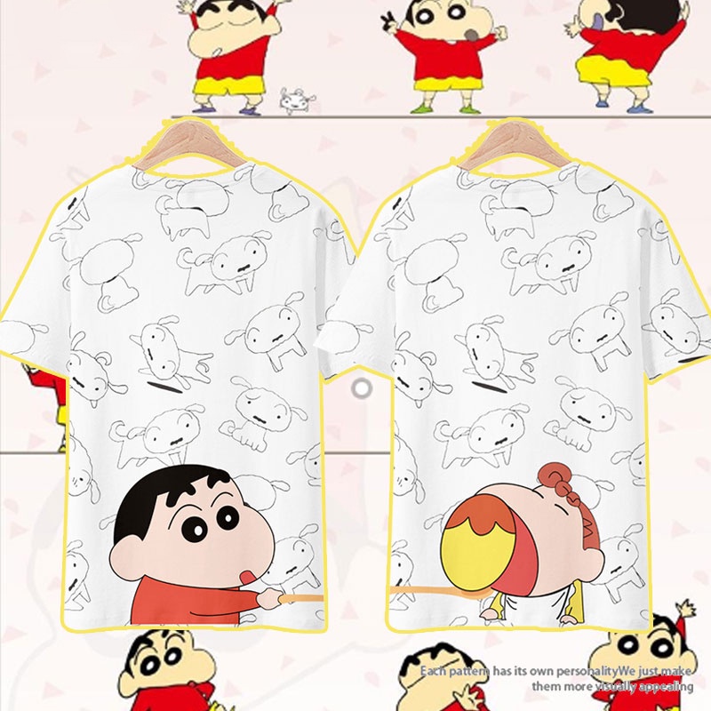 Japanese 2D cartoon summer male couple cartoon short sleeve Crayon Shin ...