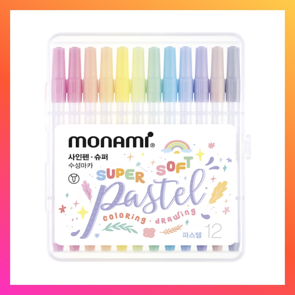 [Monami] Pastel 12 Color Highlighter Pen Diary Decoration Pastel Color