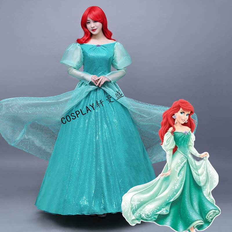 Disney The Little Mermaid Skirt Adult Ariel Princess Dress cosplay ...