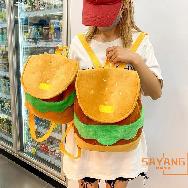 Little red book lazy with the same style hamburger backpack cute