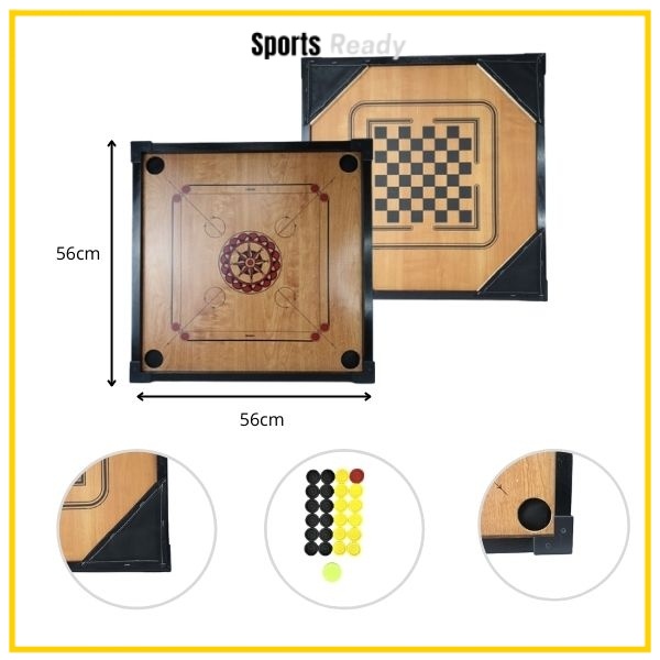 2 In 1 Double Sided Print Mini Carrom Board | Draught Board | Shopee ...