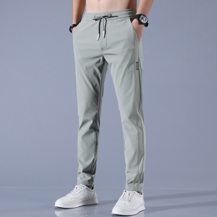 Men’S Ice Silk Casual Pants Summer Thin Ice Silk Mesh Quick-Drying ...