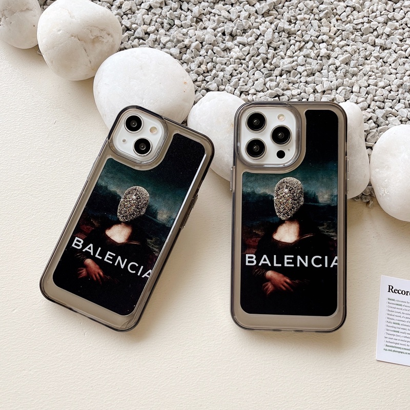 Fashion high transparency Mona Lisa Brown Balenciaga Cartoon Phone Case For iPhone 15 14 13 12 11 Pro Max iPhone11 Shockproof Protective Cover Shopee Singapore