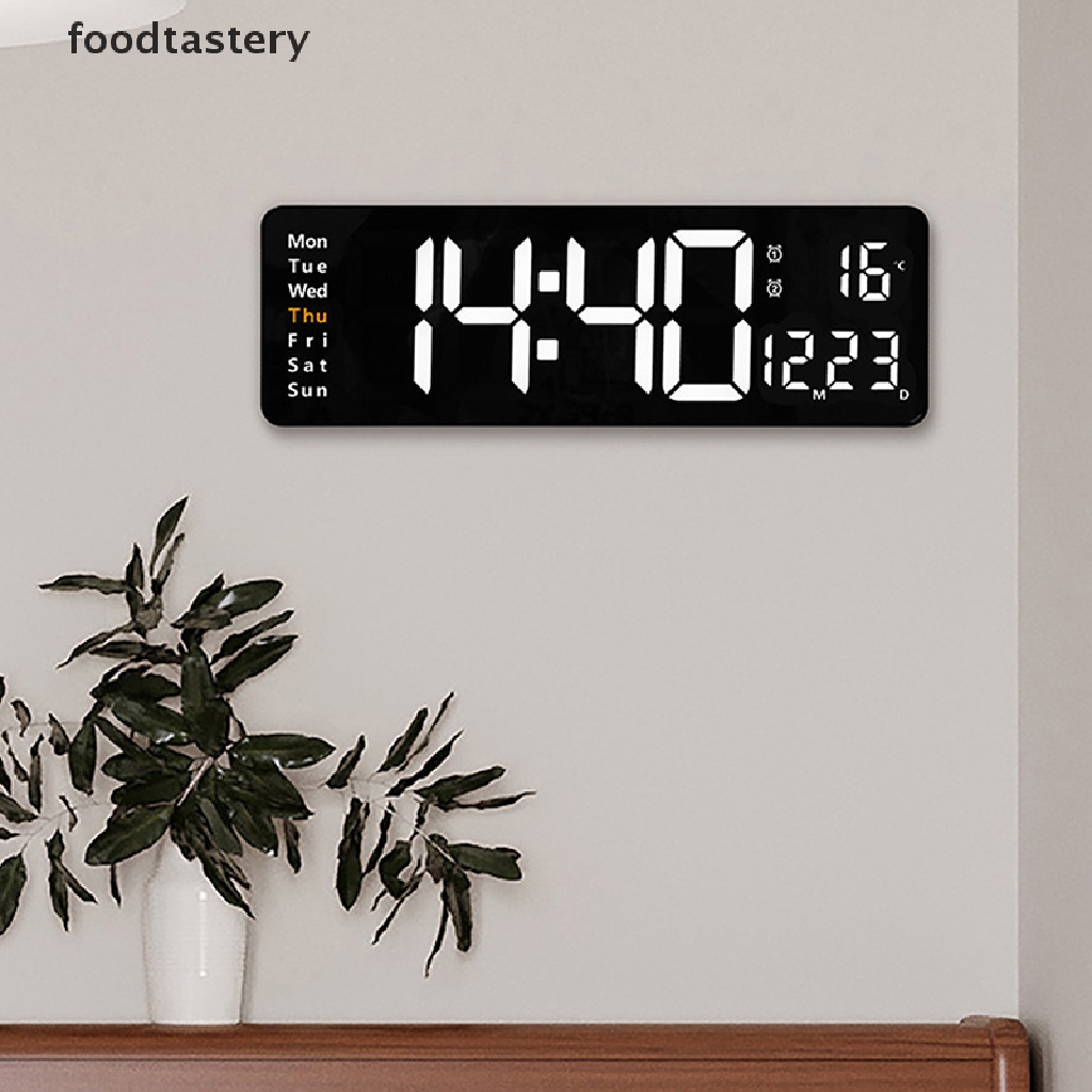 TERY Large LED Digital Wall Clock Electronic Wall Clocks Remote Control ...