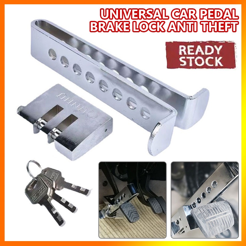 Car Lock Auto Universal 7 Holes Brake Pedal Lock Security Steel AntiTheft Tool Throttle
