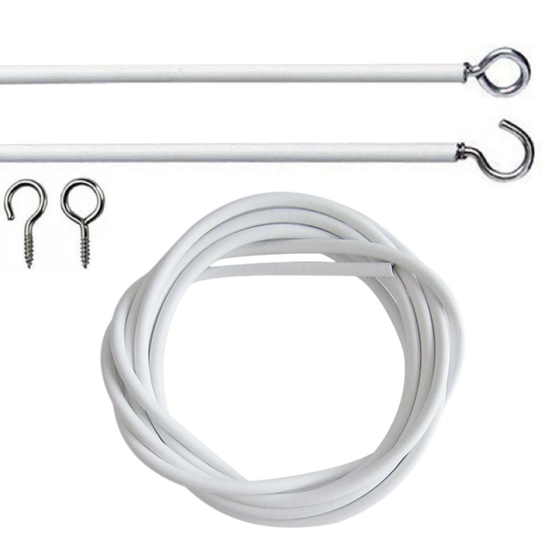 2m Adjustable Curtain Rope with 4 Bolts Storage Window Living Room ...