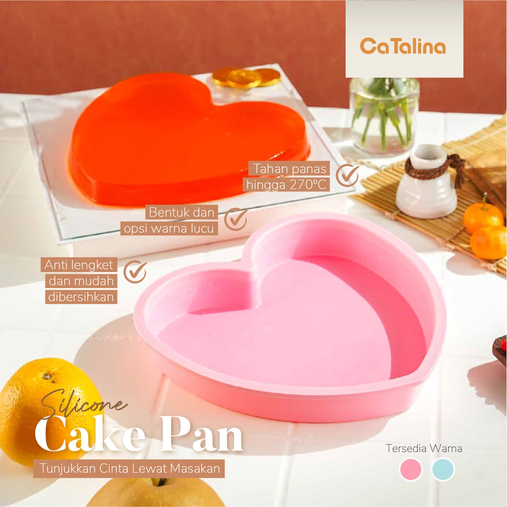 Loyang Cetakan Kue Hati Silikon Kue Puding Tahan Panas Anti Lengket - Gambar 2