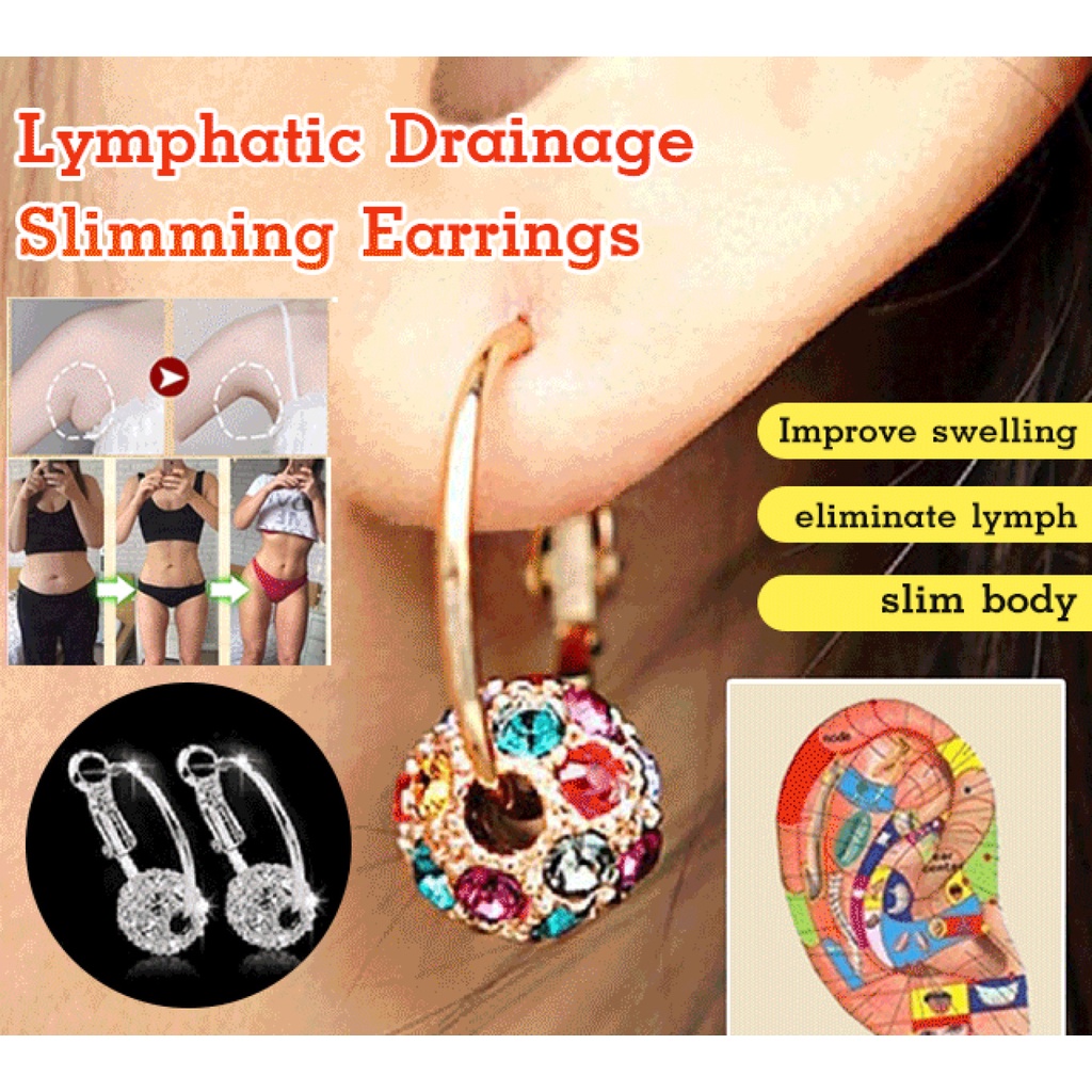 【Y】Lymphatic drainage slimming earrings Healthy Stud Earring Weight ...
