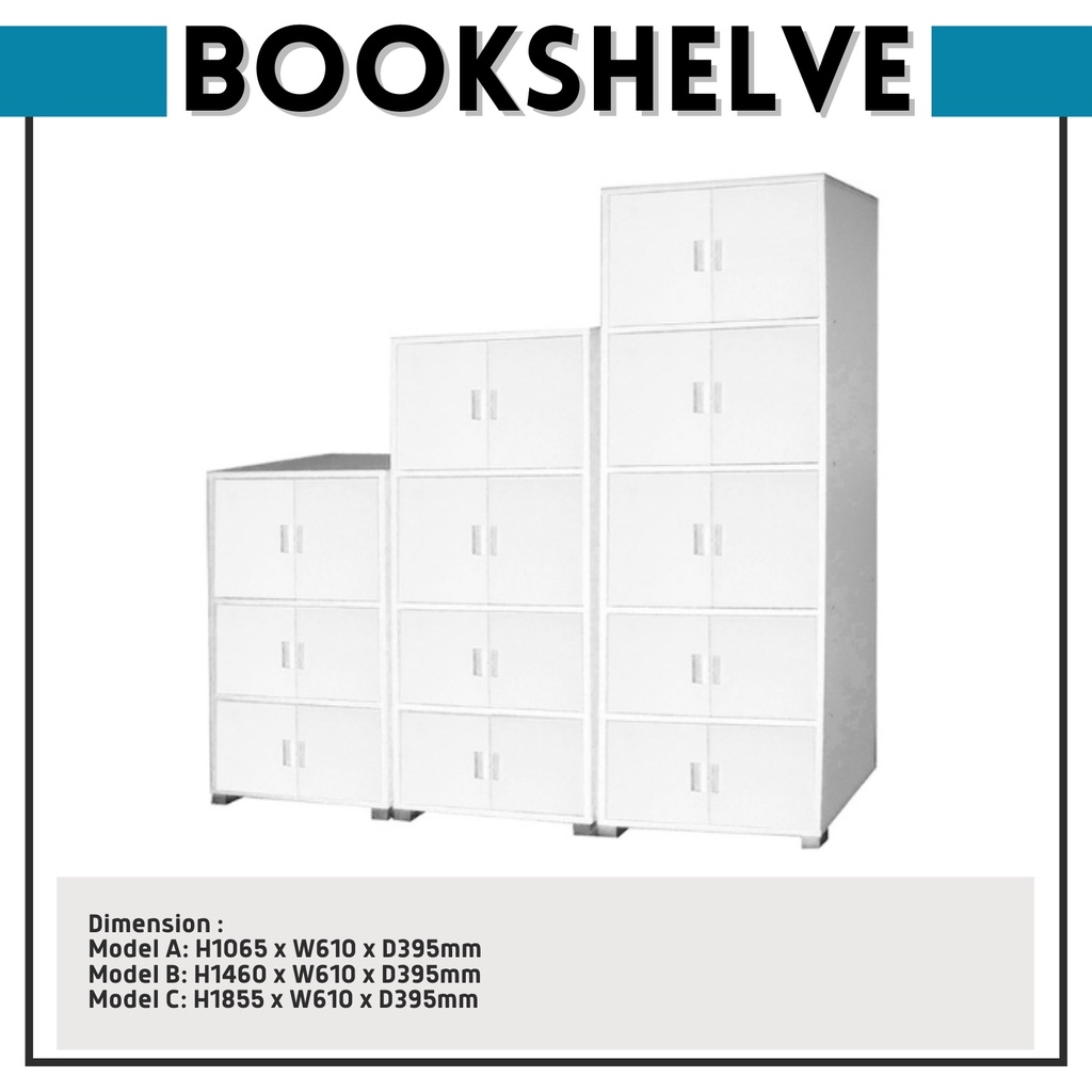 Bookshelve White Storage Book Rack Bookcase Display Cabinet | Shopee ...