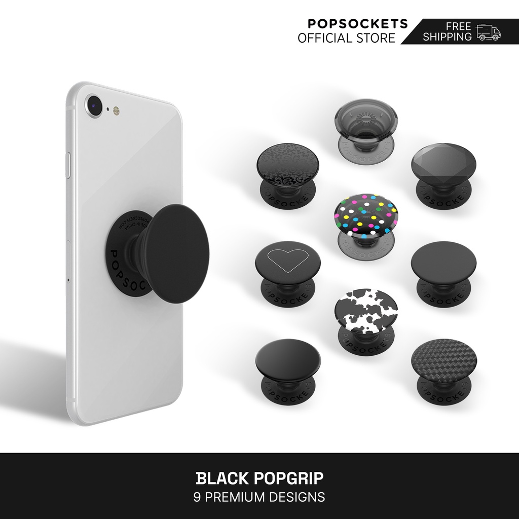 PopSockets Black PopGrip - The Premium Phone Grip