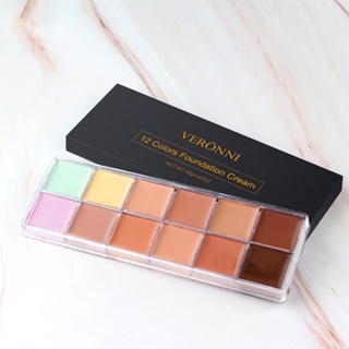 VERONNI Cream Concealer Palette 12 Colors Makeup Contour Face Contouring Cream  Palette Full Coverage Camouflage Base Foundation Makeup Palette  Professional Daily Makeup