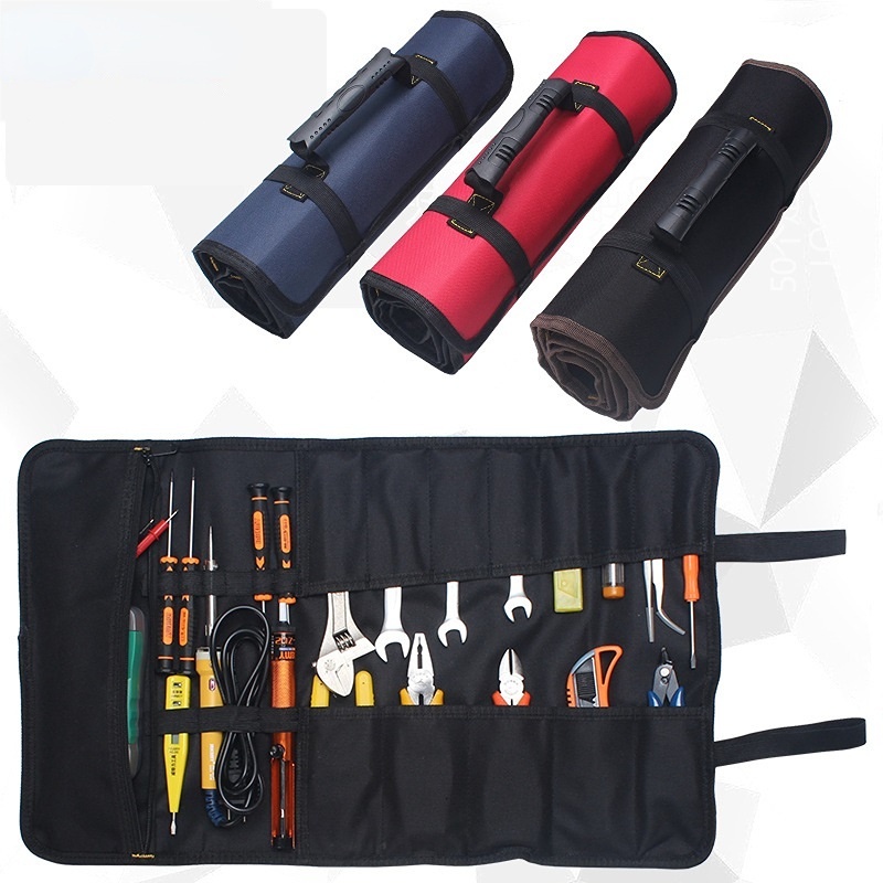 Roll Tool Bag Large Wrench Roll Up Portable Pouch Bag 22 Pockets Kit