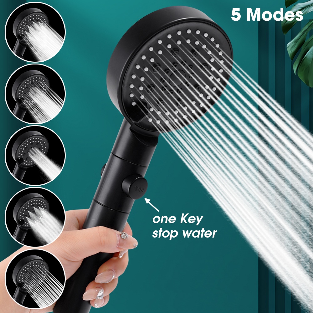 5 Modes Premium Detachable Adjustable High Pressure Shower Head Durable
