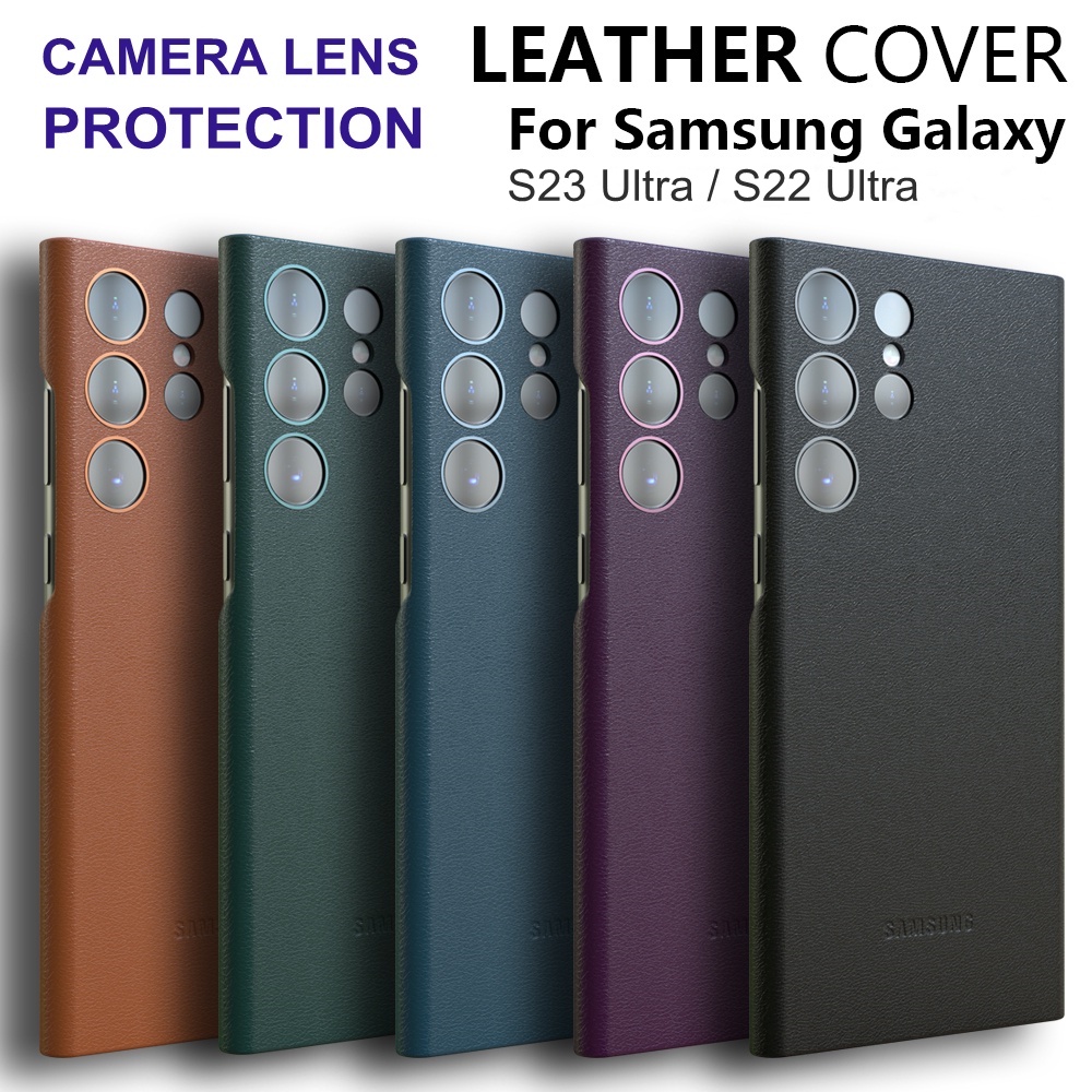 Original Elegant Leather Case For Samsung Galaxy S23 Ultra Camera Lens Full  Protective Slim Cover For Galaxy S22 Ultra S23 Plus