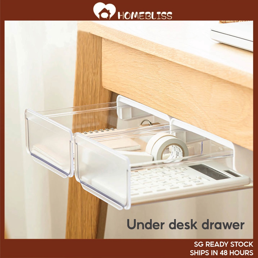 Under Desk Drawer Stationery Organizer Desk Organizer Shopee Singapore