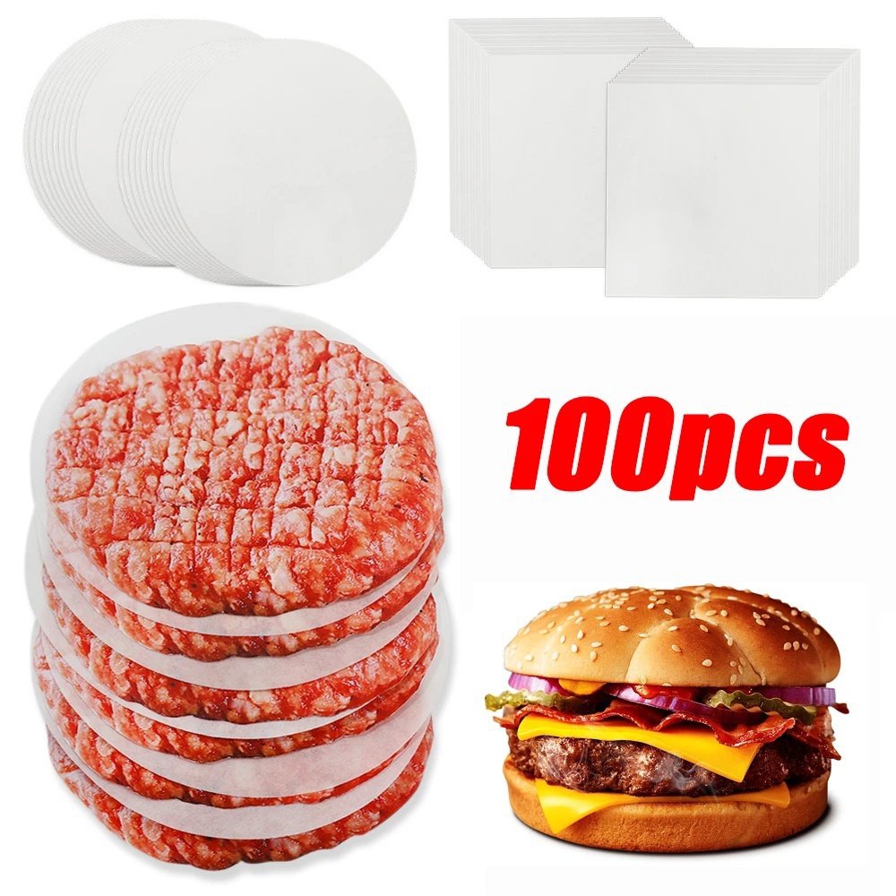 100Pcs Round Square Oil Blotting Paper Oil Absorbing Sheet Oven BBQ