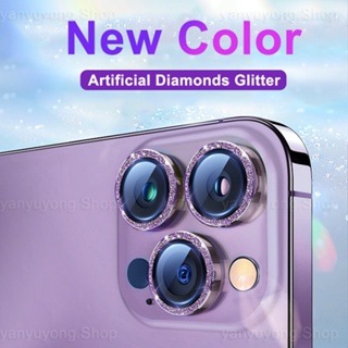 Bling Glitter Diamond Camera Lens Protector for iPhone 14 Pro Max Plus 13  12 Mini 14Pro iPhone14 Tempered Glass Protection Film
