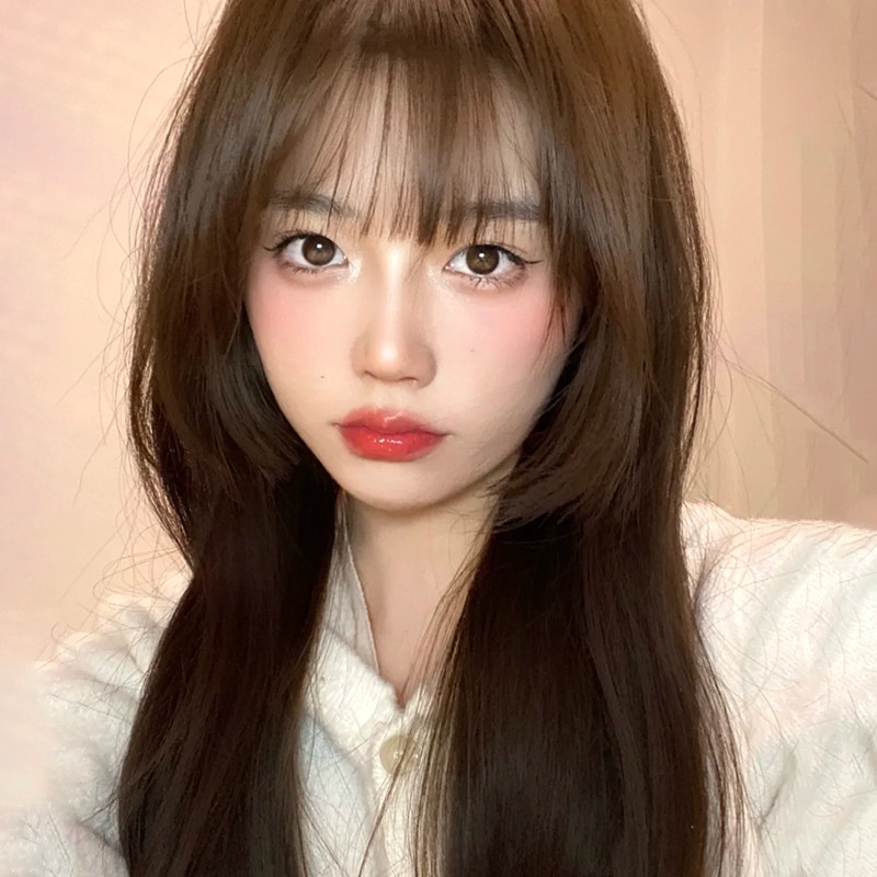 Wig, Princess Cut Wig, Girl, Medium Long Hair, Ji Hairstyle, Short Hair ...