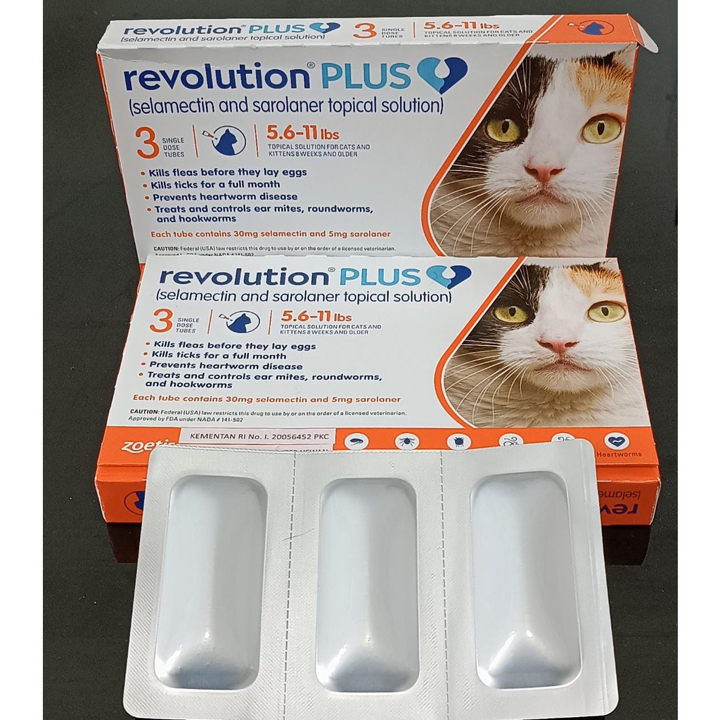 Fresh Pack Revolution Plus Orange 0.5 ml Cat 2.5 Kg 5 Kg Medication For Worms And Cat Fleas