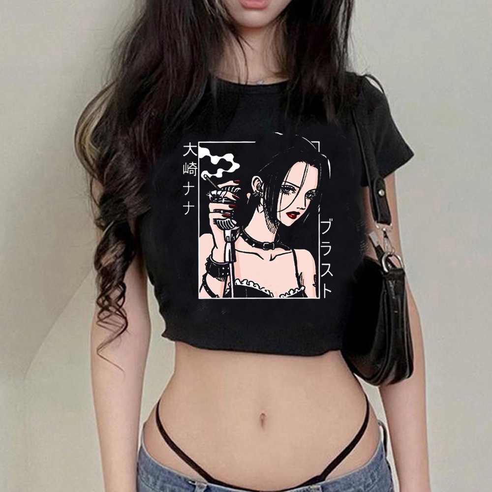 Nana Anime yk2 fairycore crop top Female goth trashy cyber Nana Anime yk2 fairycore crop top Female goth trashy cyber