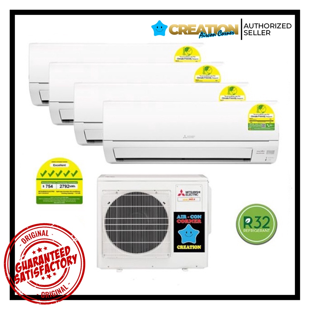 MITSUBISHI ELECTRIC Sys 4 (9x4) R325ticks Air Con Unit (without installation) Shopee Singapore