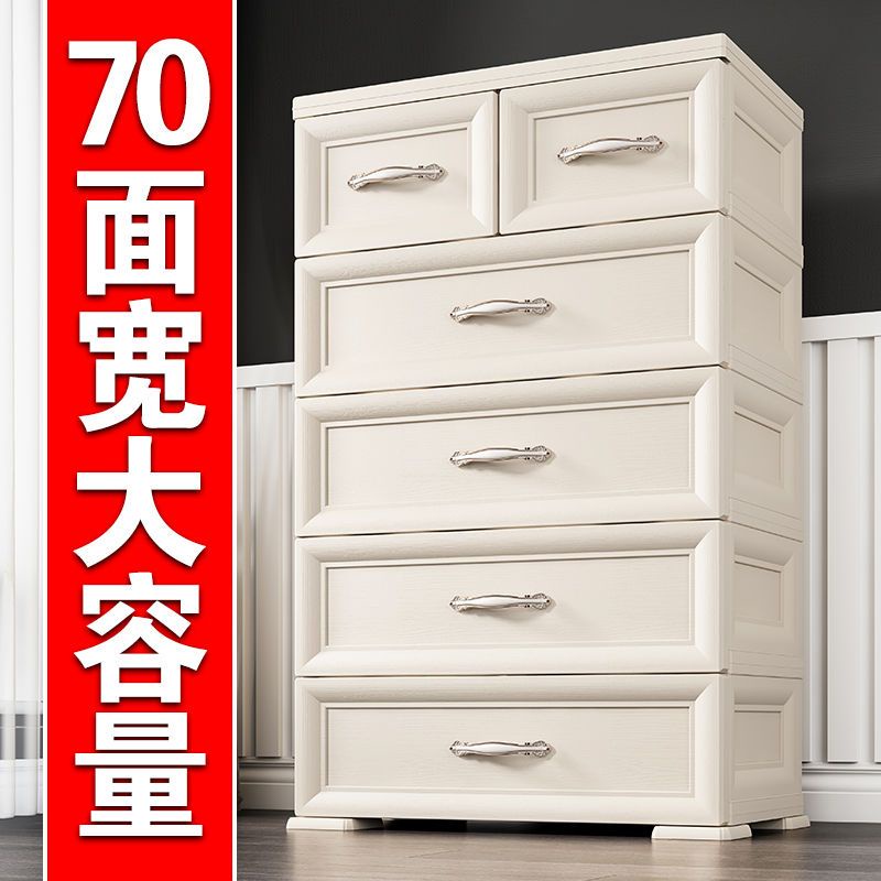 46CM Wide Chest Of Drawers With Lock Plastic Oversized