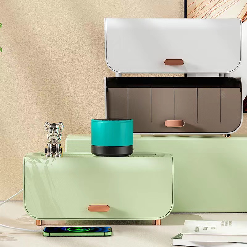 Desktop Cable Storage Organiser Router Storage Box Desktop Box Living ...