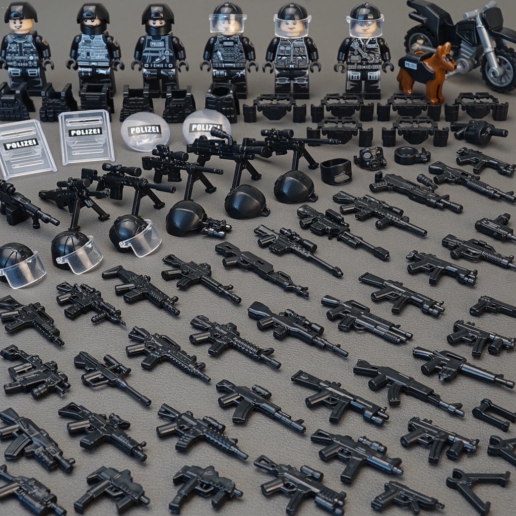 Compatible With Lego Military Swat Minifigures Special Forces Weapons MOC Police Assembled Building Block Toys Shopee Singapore