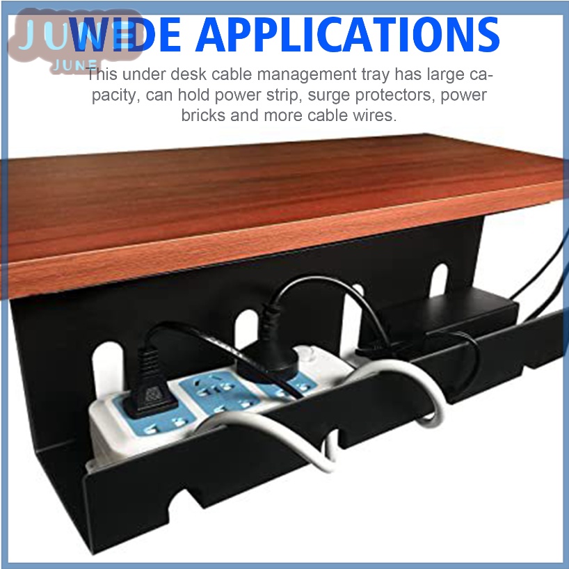 Under Desk Cable Management Organizer Basket Tray Box No Drill Required
