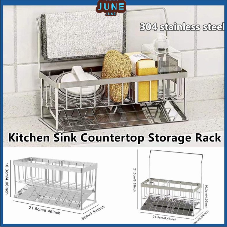 Kitchen Sink Countertop Storage Rack 304 Stainless Steel Detachable