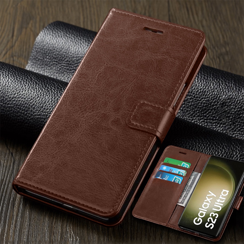 Samsung S23 Case Leather Flip Wallet Cover For Samsung Galaxy S22 Plus