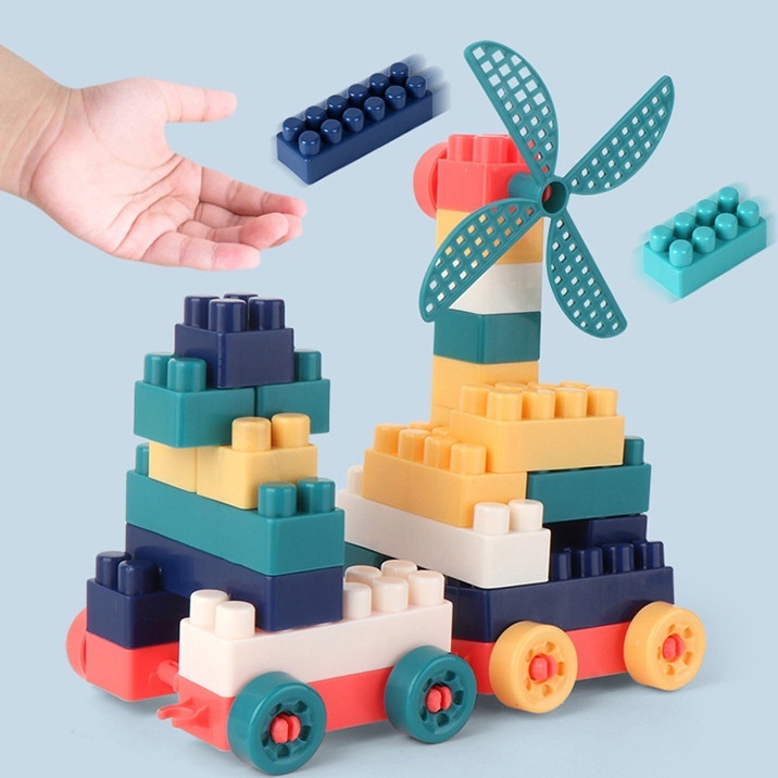 100 Pcs Building Blocks Bulk Set Baby Toys Classical Colorful Diy Early ...