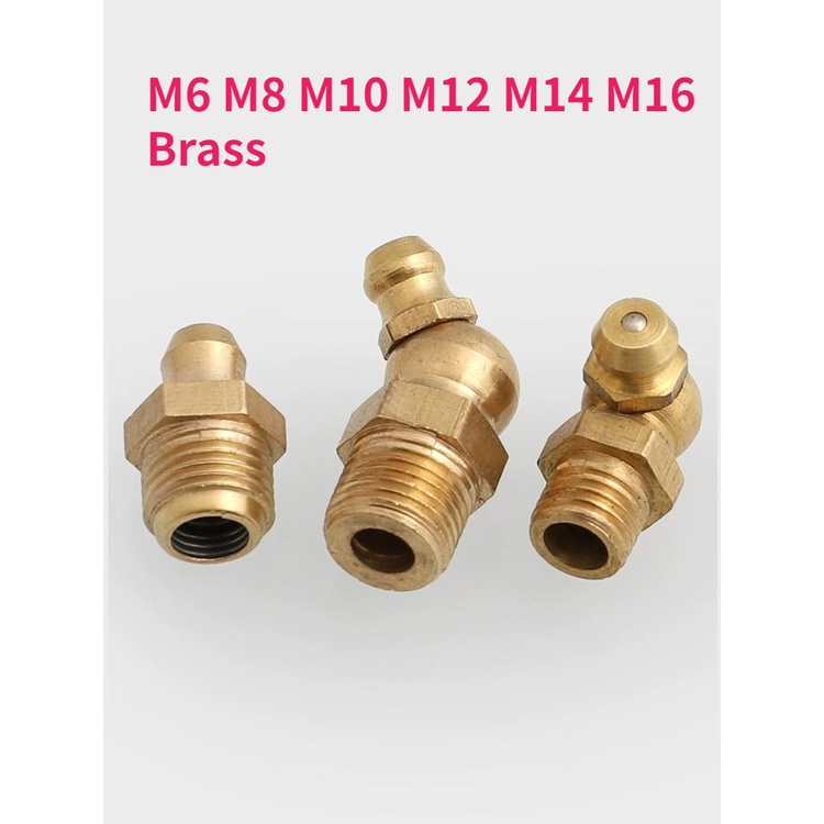 M6 M8 M10 M12 M14 M16 Brass Grease Zerk Nipple Copper Oil Mouth Thread