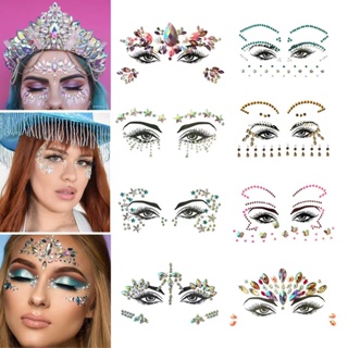 Mermaid Face Gems Jewels Stickers for Women Eye Nail Rhinestones Euphoria  Makeup Stick-on Face Jewels Rave Party Temporary Tattoo Festival (Glitters)  Mermaid Glitters