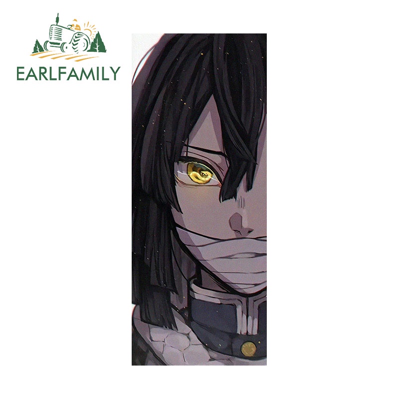 EARLFAMILY 13cm x 5.3cm Demon Slayer Japanese Anime Vinyl Car Wrap Scratch Proof Car Styling Refrigerator Car Stickers