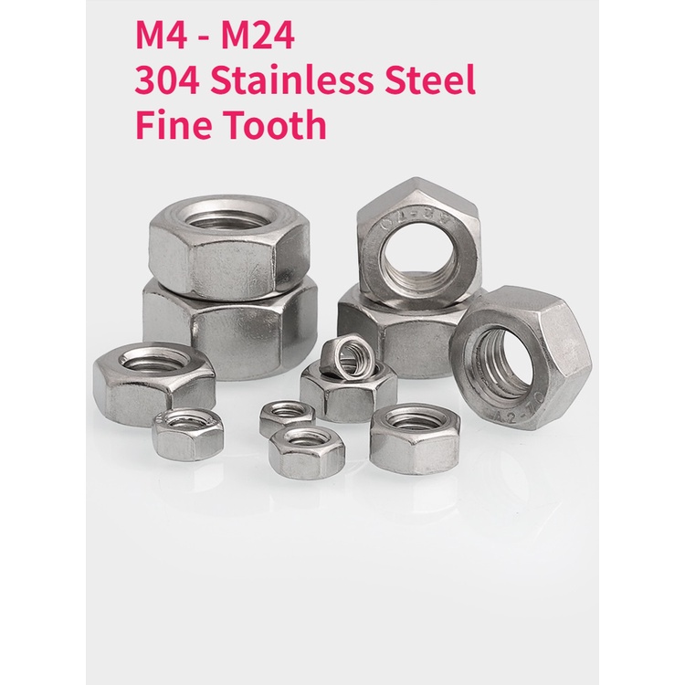 M4 M5 M6 M8 M10 M12 M14 M16 M18 M20 M22 M24 304 Stainless Steel Fine