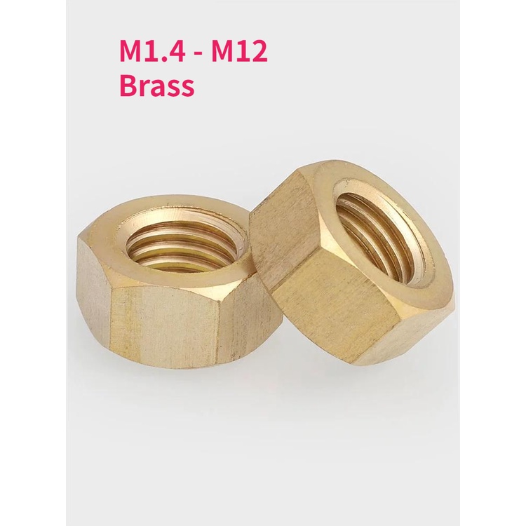 M1.4 M1.6 M2 M2.5 M3 M4 M5 M6 M8 M10 M12 Brass Copper Hex Hexagon Nut ...