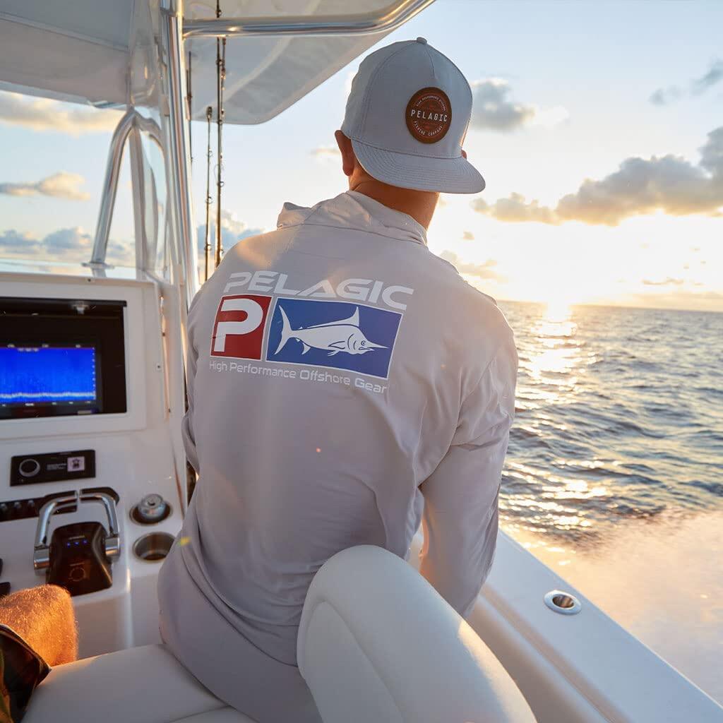 PELAGIC Aquatek Deluxe Long Sleeve Hooded Fishing Shirt for Fishing Lover  High Quality Performance Fishing Sun Protection