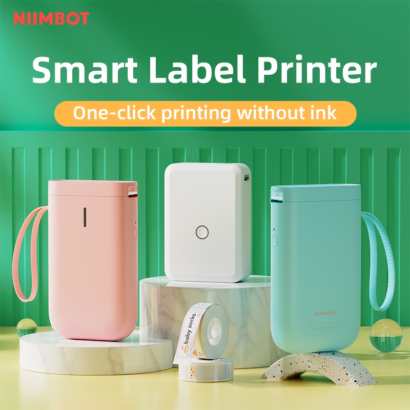 NIIMBOT B1 Label Maker Machine with 1 Roll Starter Tape, Bluetooth Label  Printer Thermal Labeler Sticker Printing Size 20-50mm Compatible with iOS &  Android for Retail, Office, Supermarket (Blue) : : Stationery