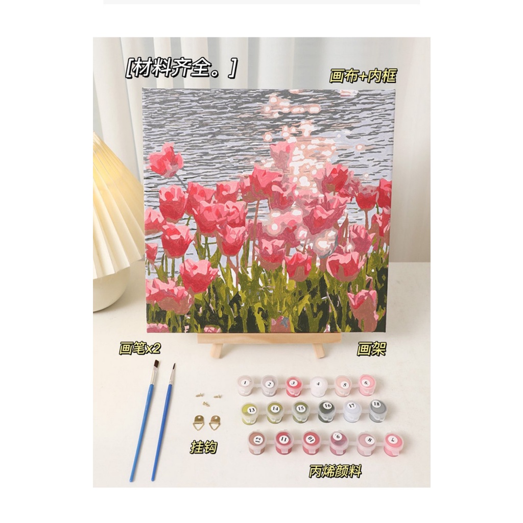 Digital Oil Painting Canvas Frame DIY Hand-filled Paint by Numbers ...